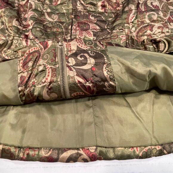 Vintage Petite Sophisticate Vest Large green paisley adjustable waist zip up - Picture 12 of 16